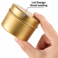 Bocaux à bougies ronds en métal de 65x45 mm avec couvercle à vis pour la fabrication de bougies, spécifications de production en usine et emballage, possibilité de fabrication OEM