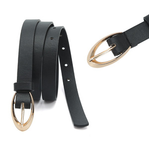 Nuevo Cinturón Delgado de PU con Hebilla Dorada de Moda, Cinturón de Vestir para Mujer, Cinturones de Cintura de Piel Sintética Suave para Mujer - Product Image 3
