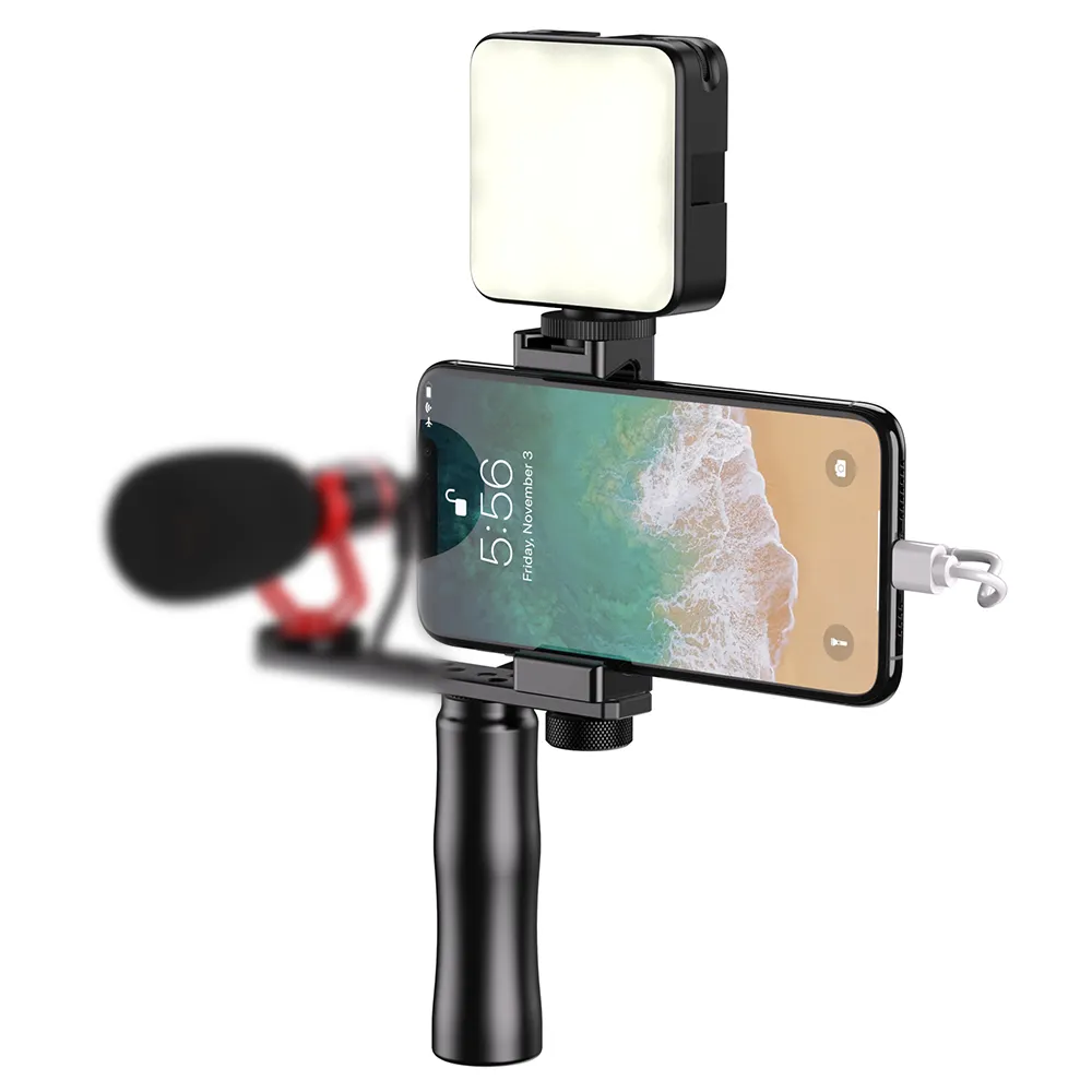 Vlogging Kit Voor Telefoon Video-opname Vlogger Smartphone Youtube Filmen Starter Vlog Kit Licht Licht Shotgun Mic, Telefoon Clip