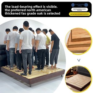 Base de <span class=keywords><strong>Cama</strong></span> Moderna de Madera Maciza de Roble, <span class=keywords><strong>Cama</strong></span> Plegable Multifuncional para Tamaños King/Queen/Full, Diseño Duradero y Confortable - Product Image 5