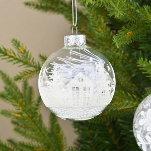 Silver Pine <b>Cone</b> Pendant 7CM Glass Painted Ball for <b>Christmas</b> <b>Tree</b> Scene Decoration Festive Dress-Up Holiday Supplies - Product Image 2