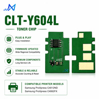 Chip de Tóner CLT-Y604L Compatible con Impresoras Láser a Color Samsung ProXpress C4012ND C4062FX, Chip de Reinicio de Cartucho, Rendimiento de 10K