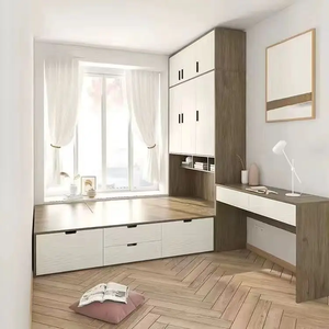 Base de Cama Tatami de Madera de Diseño Moderno y Tamaño Personalizado con Contenedores de Almacenamiento Extraíbles y Base de Plataforma Resistente para Dormitorios - Product Image 1