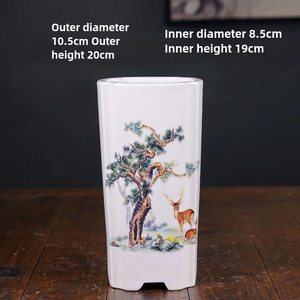 Pots <span class=keywords><strong>de</strong></span> bonsaï en porcelaine <span class=keywords><strong>de</strong></span> Yixing à haute température Pots <span class=keywords><strong>de</strong></span> fleurs à cylindre carré avec application <span class=keywords><strong>de</strong></span> jardin <span class=keywords><strong>de</strong></span> <span class=keywords><strong>peinture</strong></span> à haute cuisson à bas prix - Product Image 5
