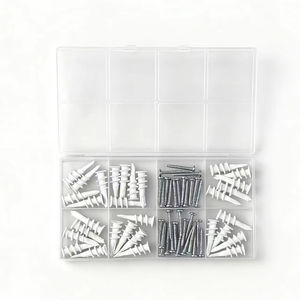 Kit de 60 chevilles autoperceuses pour cloisons sèches, vis en zinc, fixations murales en nylon, vis autotaraudeuses pour plaques de plâtre, usage domestique - Product Image 1
