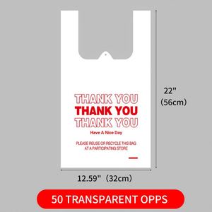 ถุงพลาสติกสำหรับหยิบขึ้นมาขอขอบคุณถุงพลาสติกสั่งทำจากผู้ผลิต - Product Image 3