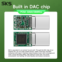Adaptador de Audio USB C a 3.5mm SKS HiFi, 32bit/384KHz, Carcasa Metálica Trenzada para Teléfono Android, Laptop, Tablet, Cámara LED