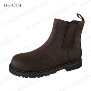 XC,Australia market popular anti-corrosion goodyear safety boots anti-hit slip-on brown miner work boots HSB209