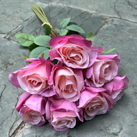 Großhandel Blumen arrangement Hot Pink Single Rose Flower Artificial