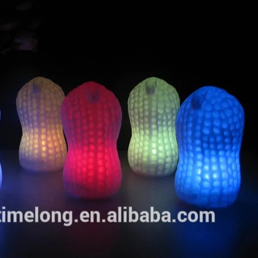 Party LED Peanut Night Light Candle Lamp Bulb Changing 7 Color