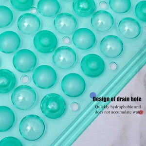 Suelo de Vinilo PVC Transparente Rosa Antideslizante Resistente al Desgaste con Puntos de Masaje y Ventosas Cuadradas, 5 Años de Garantía para Baño - Product Image 4