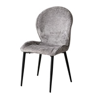 Chaise de salle à manger ergonomique en forme de barillet avec dossier incurvé, siège en cuir PU, sans accoudoirs, pour salle à manger, cuisine, maison, bureau