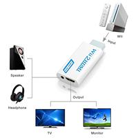 Konverter Adaptor Wii ke HDMI Full HD 1080P Wii2HDMI dengan Audio 3.5mm untuk PC, Monitor HDTV, Tampilan Putih dan Hitam