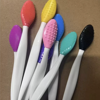 Outil populaire pour éliminer les points noirs du nez, brosse nettoyante, applicateur de crème, brosse exfoliante double face, mini brosse exfoliante pour le visage, brosse exfoliante pour les lèvres en silicone