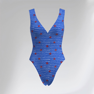 Premium Custom One-Piece Swimsuit with <b>Tummy</b> <b>Control</b> & Starfish Print for Beach Resort Wear - Product Image 1