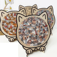 Puzzle en bois en forme de chat, couleurs Morandi, éducatif, pour enfants et adultes, cadeau, vente chaude