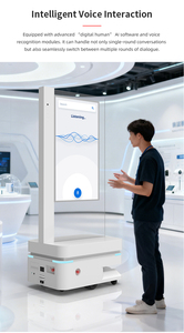 หุ่นยนต์โฆษณาอัจฉริยะในอาคาร Reeman พร้อมหน้าจอสัมผัส LCD ระบบเสียง AI ตัวเครื่องโลหะสีขาว สำหรับใช้งานเชิงพาณิชย์ - Product Image 5