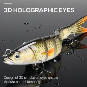 Bionic fish-señuelo de pesca de 8 segmentos, anzuelo que se hunde, crankbait, de plástico, mejor glide, swimbait - Product Image 5