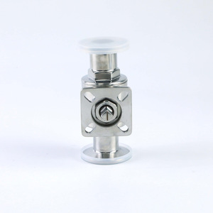Vanne à boisseau sphérique à déconnexion rapide Kingston Sanitary en acier inoxydable 304 avec raccord à collier et support pour l'industrie alimentaire - Product Image 2