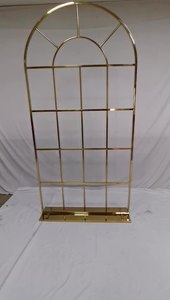 ซุ้มแต่งงานสแตนเลสสีทองปรับแต่งได้ ตกแต่งพื้นหลังด้วยตาข่ายโลหะ ขนาด 120 ซม.*240 ซม. ทันสมัย สวยงาม ทนทาน ใช้ตกแต่งบ้าน - Product Image 4