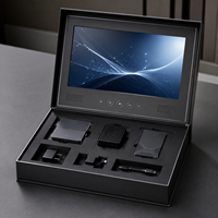 Boîte de présentation vidéo LCD noire avec insert en mousse pour kit de vente d'électronique B2B