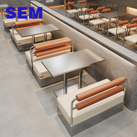 Ensemble de table et chaises de restaurant en acier inoxydable SEM pour restaurant occidental, café, mobilier de restaurant