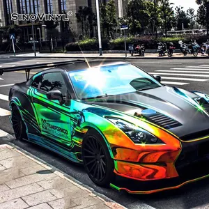 SINOVINYL Chrome Rainbow Holographic Laser Full Body Auto Wrapping Film Car Vinyl Wrap