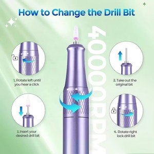 Kit Profesional de Taladro para Uñas, Máquina Eléctrica de 40000 RPM con 12 Brocas para Uñas Acrílicas, Eliminación de Esmalte en Gel, Manicura - Product Image 4
