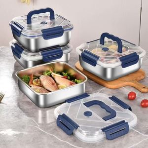 Caja de Acero Inoxidable para Mantener la Frescura con Tapa, Contenedor de Almacenamiento Doméstico, Apto para Picnics, Refrigeración de Frutas, Fiestas en la Cocina - Product Image 2