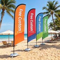 Bendera Pantai Balap 8ft, Bendera Bulu, Stok Tersedia, Tahan Air, Untuk Salon Kecantikan, Iklan Luar Ruangan