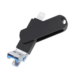 Novo design 3 em 1 para iPhone para OTG USB flash drive com disco de cartão de memória 128G 64G 32G 16G