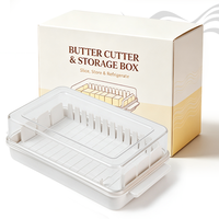 Conteneur à beurre de qualité supérieure avec fente de découpe, boîte de conservation alimentaire en ABS avec couvercle, boîte à beurre pour réfrigérateur, conteneur de rangement de cuisine