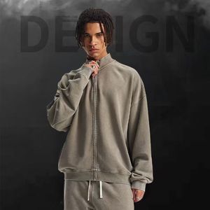 เสื้อสเวตเชิ้ตคอกลมแบบสวมใส่ได้ทั้งชายและหญิง  ผ้าคอตตอนเทอร์รี่  ขนาดใหญ่พิเศษ  ปักลาย  เป็นมิตรกับสิ่งแวดล้อม  คุณภาพระดับ OEM  ซิป ¼  แบบ ODM  สั่งผลิตได้ตามต้องการ - Product Image 1