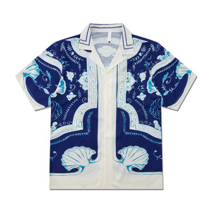 เสื้อเชิ้ตแฟชั่นใหม่คุณภาพดี เนื้อผ้าไหมพรม สวมใส่สบาย แห้งเร็ว ระบายอากาศได้ดี ลายพิมพ์ดิจิตอล 3 มิติ ยอดนิยม แขนสั้น - Product Image 1