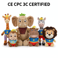 Peluche personnalisée ODM/OEM en forme d'animal sauvage de dessin animé, poupée en peluche de haute qualité pour souvenirs de zoo, parc à thème, cadeau de vacances