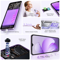 Ponsel Baru Oukitel C2 Versi Global Asli Smartphone 6.6 Inci 4+64gb 4+128gb Ponsel Android Gaming Ponsel Bebas Operator