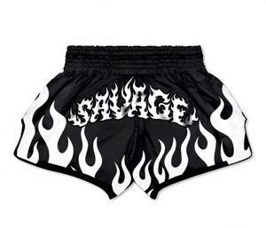 Pantalones Cortos de Entrenamiento de Muay Thai Black Flame, Unisex, de Secado Rápido, Elásticos, Transpirables, Ligeros, Duraderos, de Poliéster, para Taekwondo, MMA, Gimnasio - Product Image 1