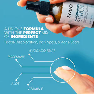 Private Label siero viso 60ml Niacinamide siero Oem cura della pelle Anti invecchiamento con vitamina <span class=keywords><strong>B3</strong></span> acido ialuronico rosmarino - Product Image 4