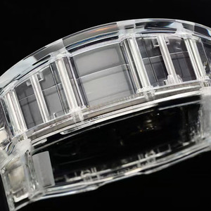 Montre-bracelet automatique mécanique pour homme, étanche, de qualité supérieure, avec mouvement squeletté de luxe, boîtier transparent et forme tonneau. - Product Image 5