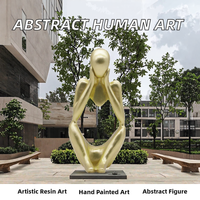 Sculpture 3D en résine d'astronaute abstrait personnalisée - Statue d'art peinte à la main, design paysager moderne, ornement d'intérieur pour Thanksgiving