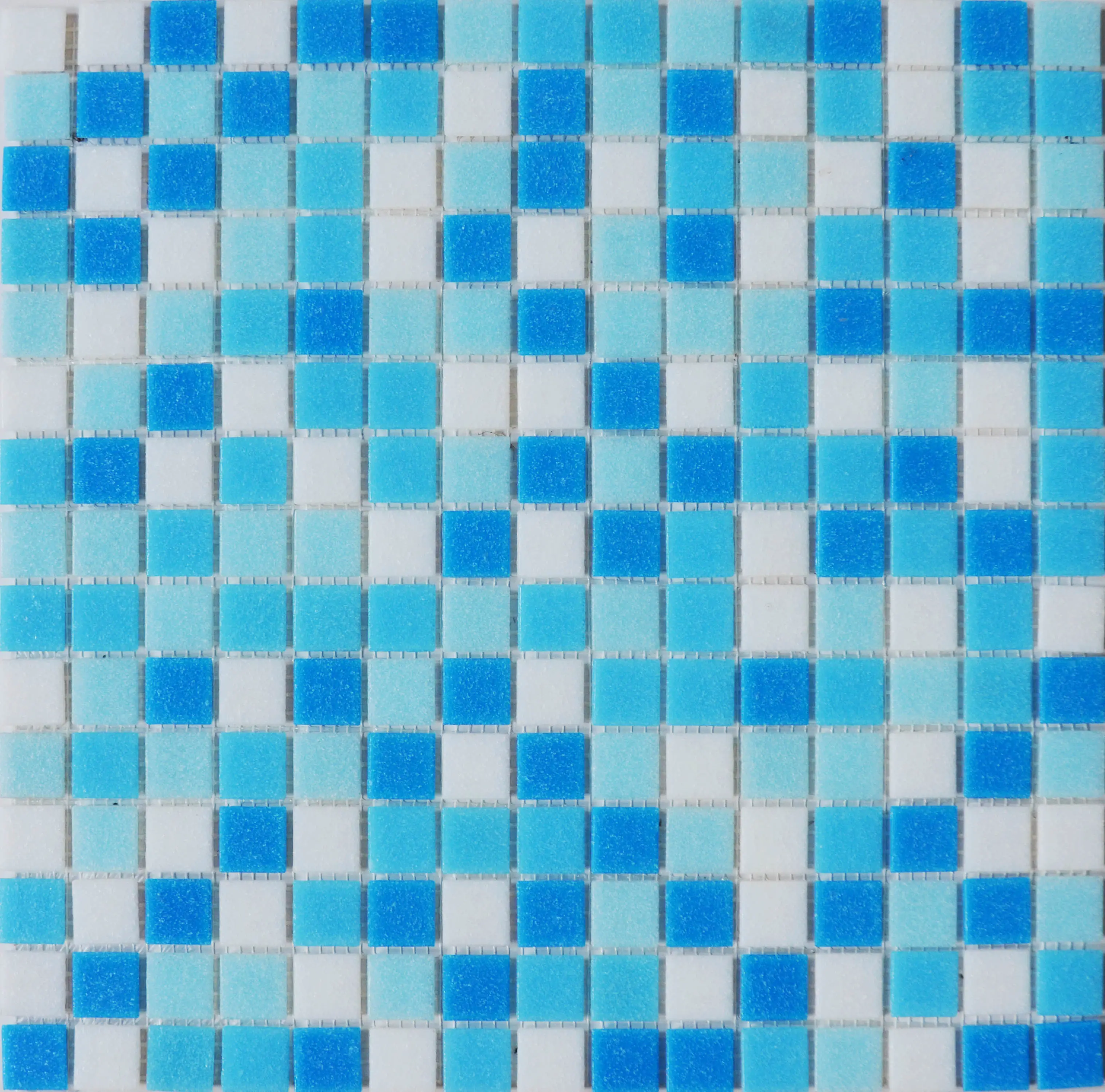 Square Blue Mix Hot Melt 20x20mm Glass Swimming Pool Mosaic Tile