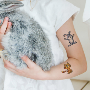 Tatuaggio glitterato personalizzato per bambini animali da cartone animato facile da pulire tatuaggio con Glitter temporaneo per bambini - Product Image 2