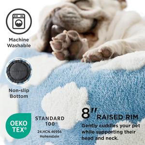 Lit pour <span class=keywords><strong>chien</strong></span> Donut <span class=keywords><strong>taille</strong></span> <span class=keywords><strong>moyenne</strong></span> - Lit rond pour chat d'intérieur, cadeau apaisant avec housse lavable, lit décoratif mignon pour la maison - Product Image 4