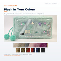 Étui à crayons en peluche personnalisé avec fenêtre transparente, OEM ODM, couleurs personnalisées, fausse fourrure de lapin douce, boule en fourrure, étoiles laser