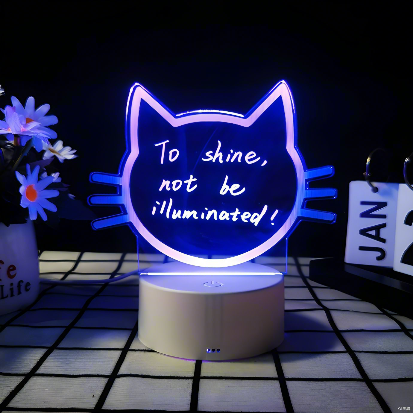 7 couleurs, base blanche, chat mignon