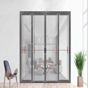 Puertas corredizas de alta calidad personalizadas con vidrio templado doble y puertas corredizas de aluminio con rotura térmica que ahorran energía a la venta - Product Image 6