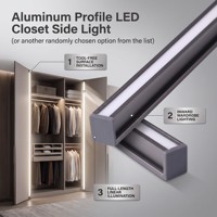 Éclairage LED pour Armoire, Profil LED Incliné à 45 Degrés, Luminaire Latéral pour Penderie et Meuble YB1022-0-1