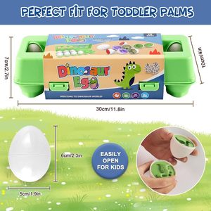 12PCS khủng long trứng câu đố đồ chơi thiết lập giáo dục nhựa 3D màu số công nhận kỹ năng học tập trò chơi cho trẻ mới biết đi - Product Image 4