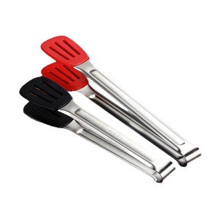 Pinces alimentaires en acier inoxydable Red Gate Tower, 9 et 12 pouces, en silicone résistant à la chaleur, pinces de barbecue à long manche, outils de barbecue - Product Image 1