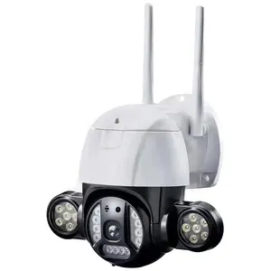 Großhandel blink kamera flutlicht-2,0 Megapixel Tuya Courtyard Light Wifi Pan & Tilt Tuya-Sensor Ring Flutlicht Blink Outdoor Home Security Kamera